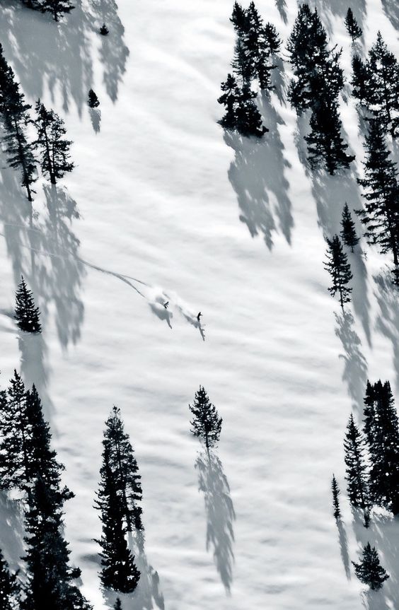 Skiing in Colorado with lots of snow