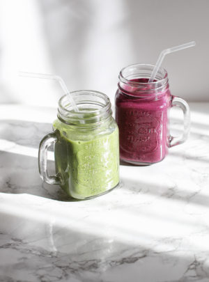 get ready for spring - colorful smoothies