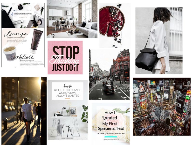 Visualization technique Pinterest goals board collage