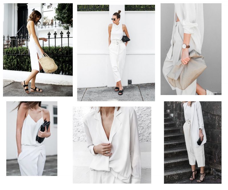 Minimalist summer fashion all white